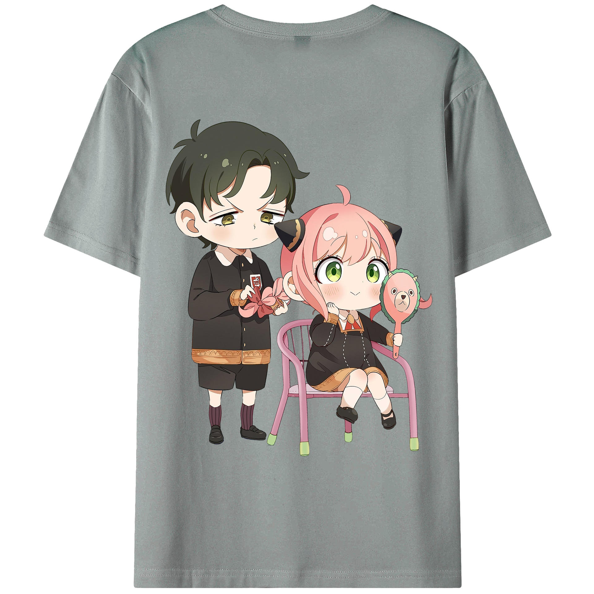 （画像用） SPY×FAMILY间谍家家酒 綿100％ メンズ半袖Tシャツ（バックプリント） 通気性